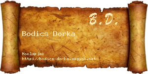 Bodics Dorka névjegykártya